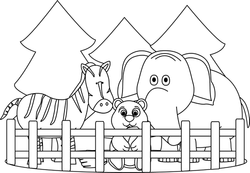 Zoo Clip Art Black And White Pictures