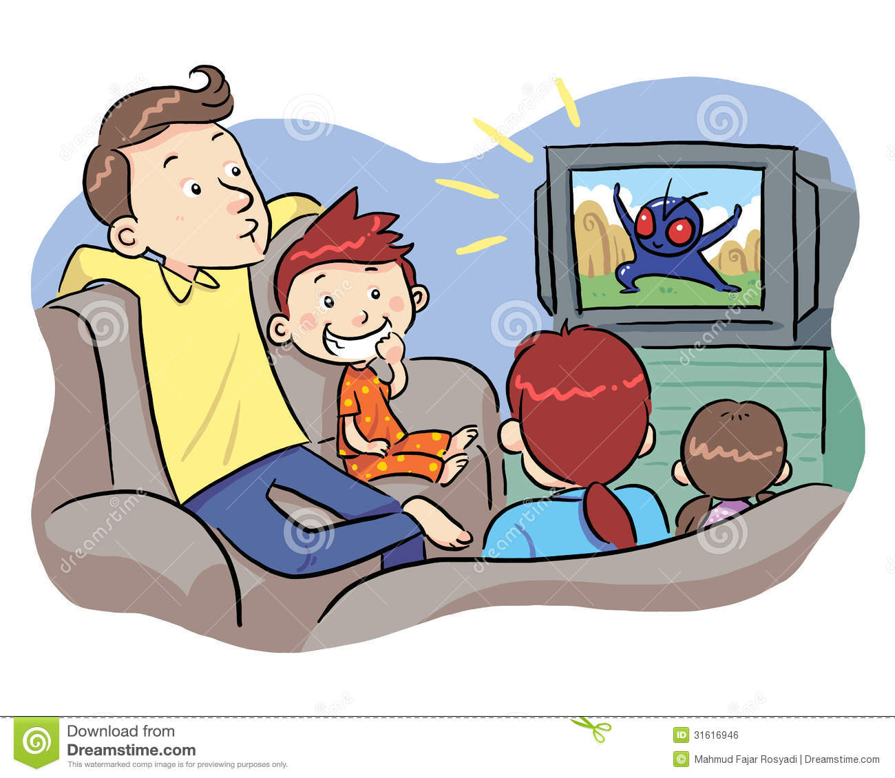 Family Watching Tv Clipart Images   Pictures   Becuo