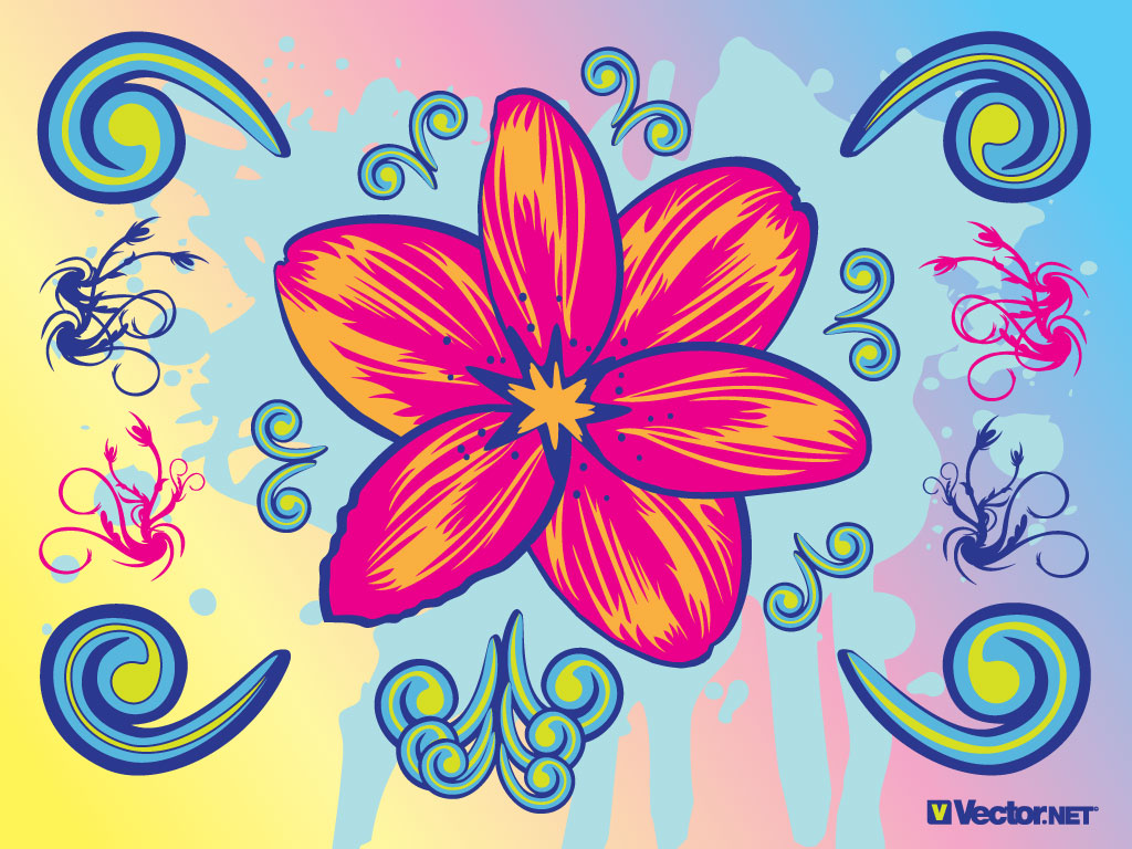 This Flower Graphic With Cool Clip Art Elements A Beautiful Design    