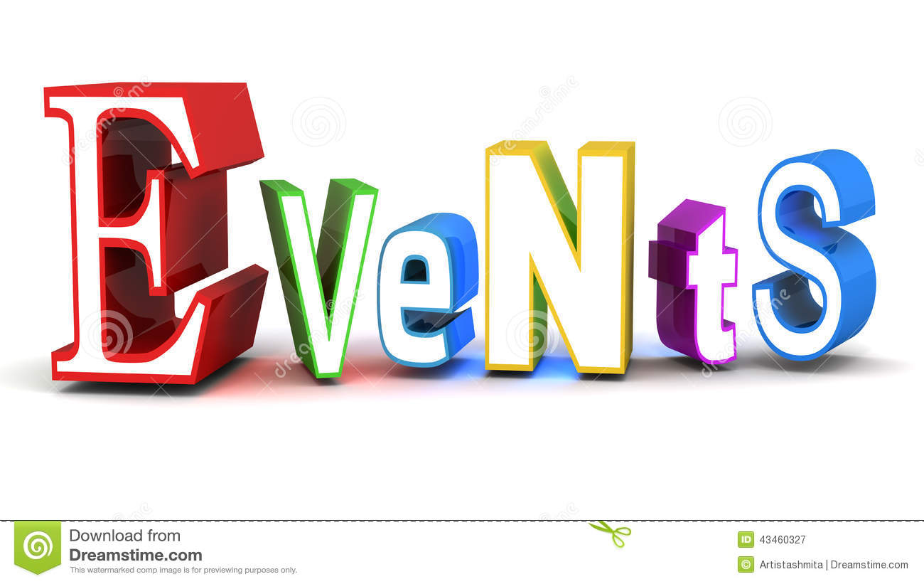 Events Word Related To Event Management Concept White Background