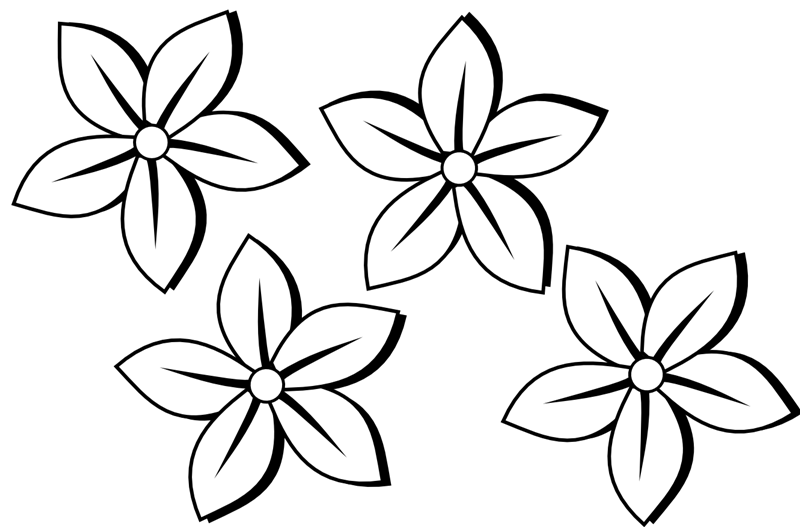 Flowers Clip Art Black And White Free 4 Png