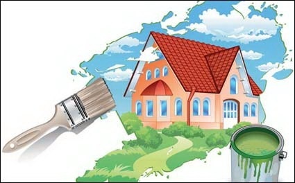 Painting A New House Vector Material Clip Arts Free Clip Art