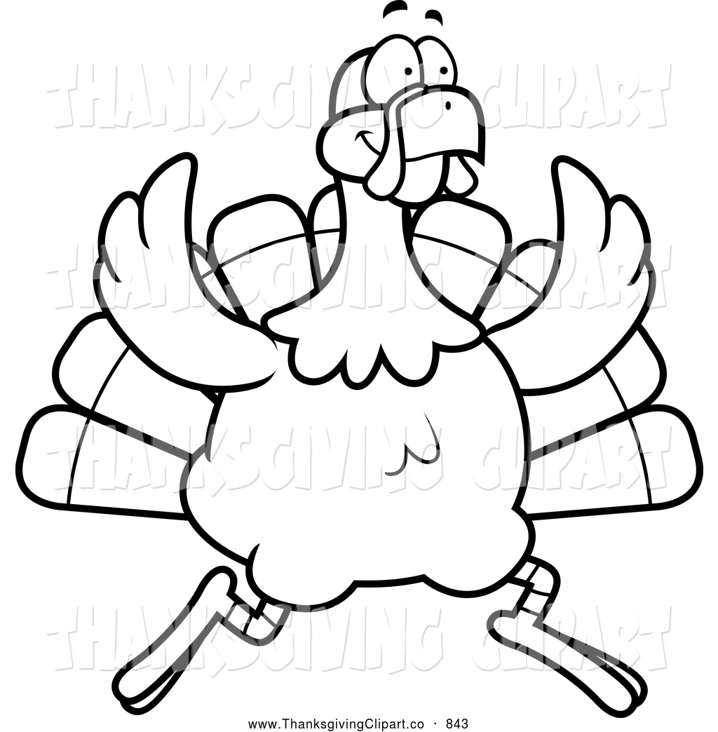 Slaughter Clipart Vector Clip Art Of A Black And White Running Turkey