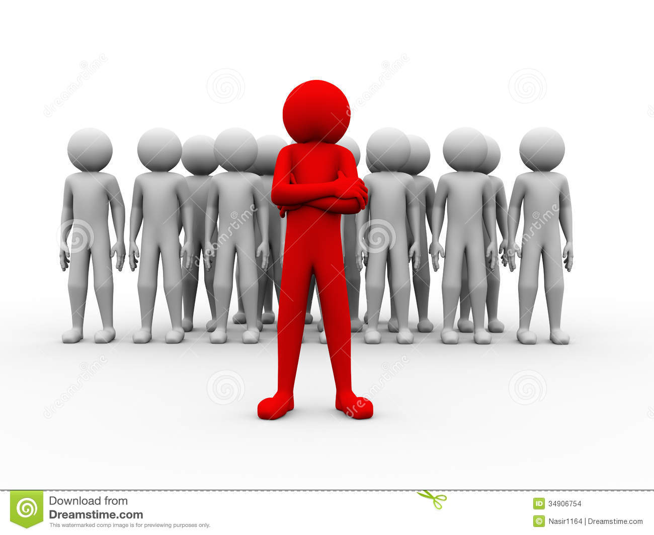 3d Successful Red Man Team Leader Illustration Stock Images   Image