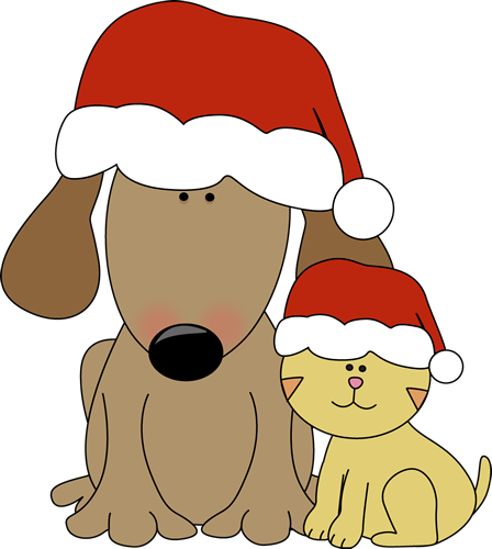 Christmas Dog And Cat Clip Art   Christmas Dog And Cat Image