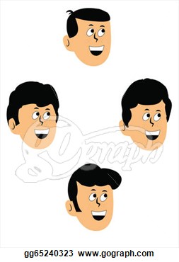 Clip Art   Hairstyles On Boys From The Fifties And Sixties   Stock