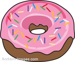 Description  Clip Art Of A Pink Frosted Donut With Sprinkles  Clip Art