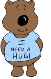 Need A Hug Bear   Bear Wearing A T Shirt That Says I Need A Hug