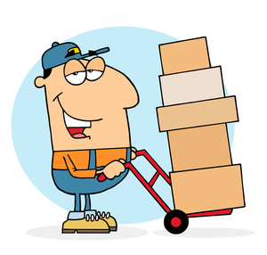 Worker Clipart Image   Blue Collar Worker Delivery Man Moving Boxes