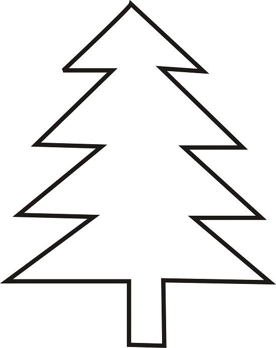 Simple Christmas Tree Outline Printable Template Clip Art Image 2014