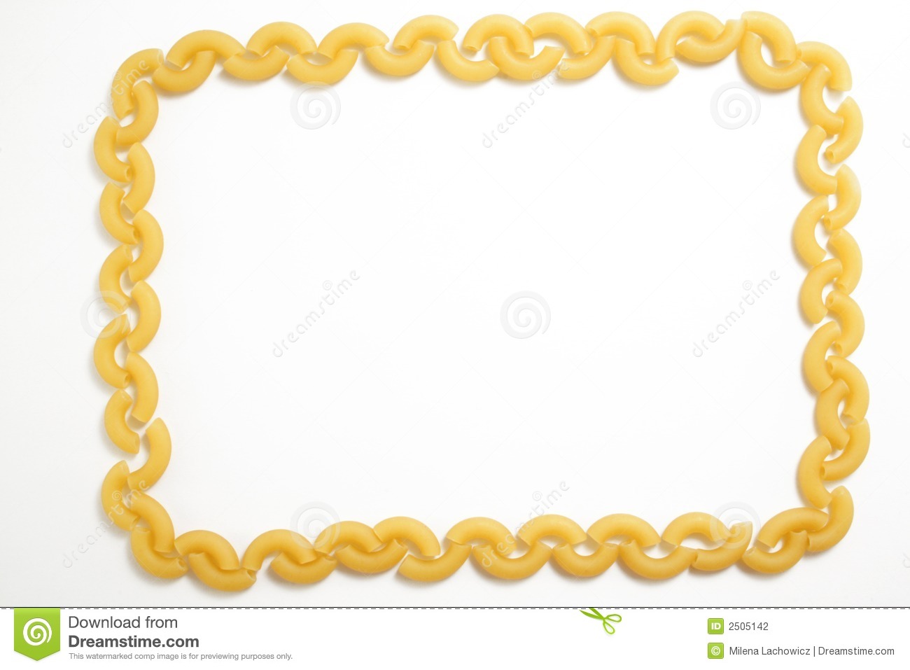 Uncooked Little Noodle  Frame On The White Background