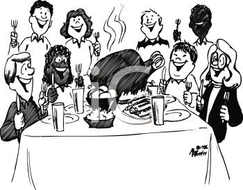 1011 2417 0719 People At Thanksgiving Dinner Feast Clipart Image Jpg