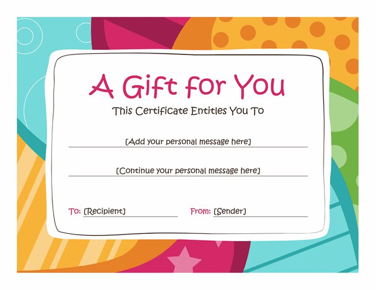 Birthday Gift Certificate Template   Free Printables    Pinterest