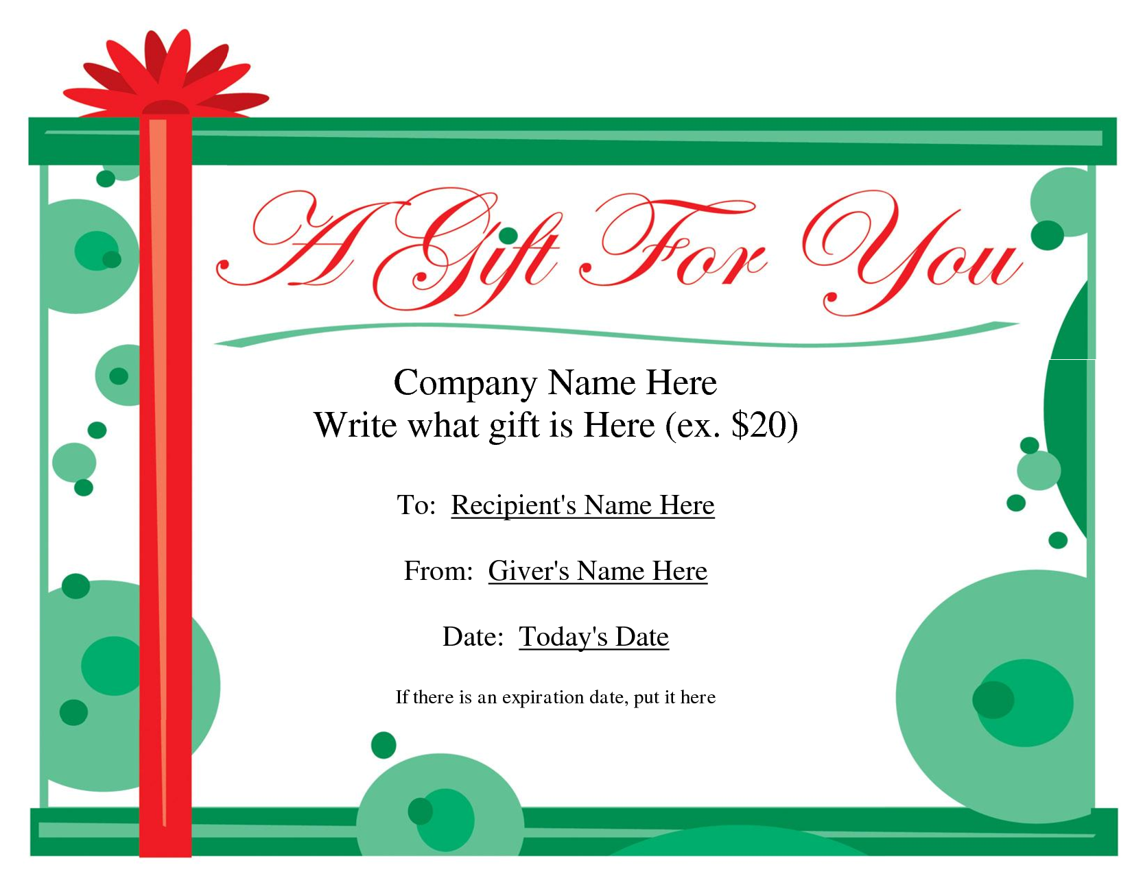 Free Christmas Gift Certificate Templates By Fko50085