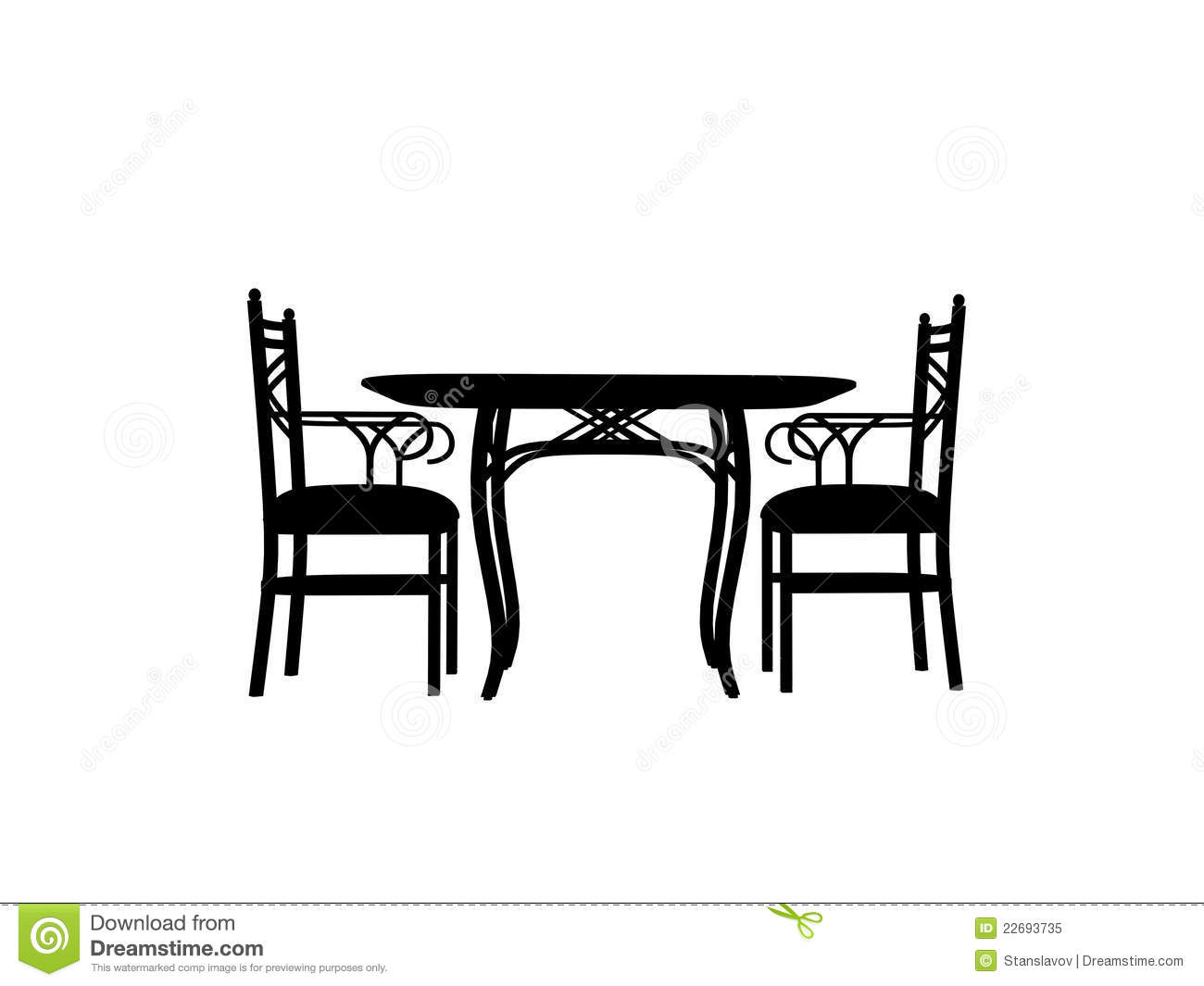 Restaurant Table Clipart Chairs Table Silhouette