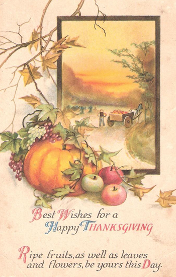 Vintage Clip Art Thanksgiving Clip Art   Harvest And Blessing Word