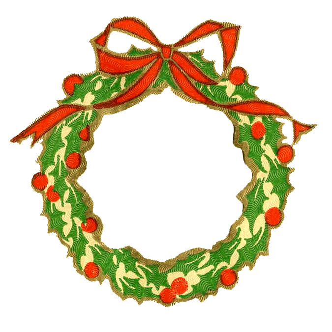 Christmas Clip Art   Wreath Frame   Silhouette   The Graphics Fairy