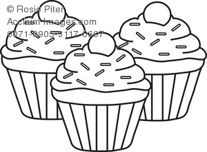 Cupcake Black And White Clipart