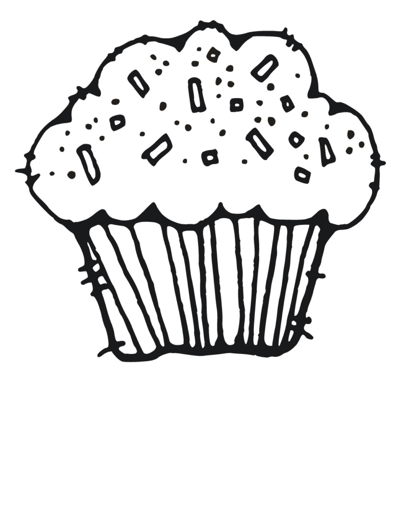 Cute Clipart Cupcakes Black And White Images   Pictures   Becuo