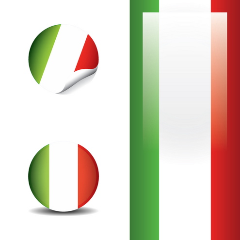 Italian Promotional Vector Set With Buttons Stickers Flyer Design