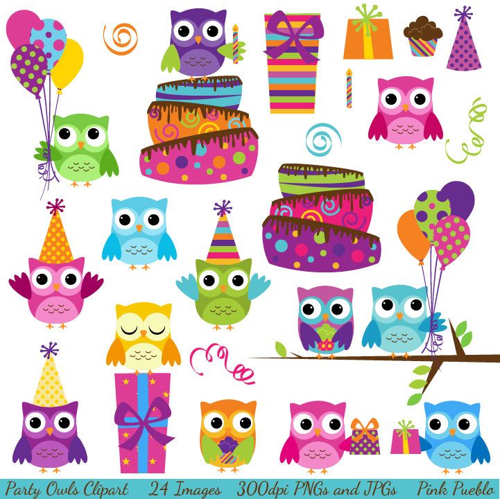 Party Owls Clipart Clip Art Birthday Owls Clipart Clip Art