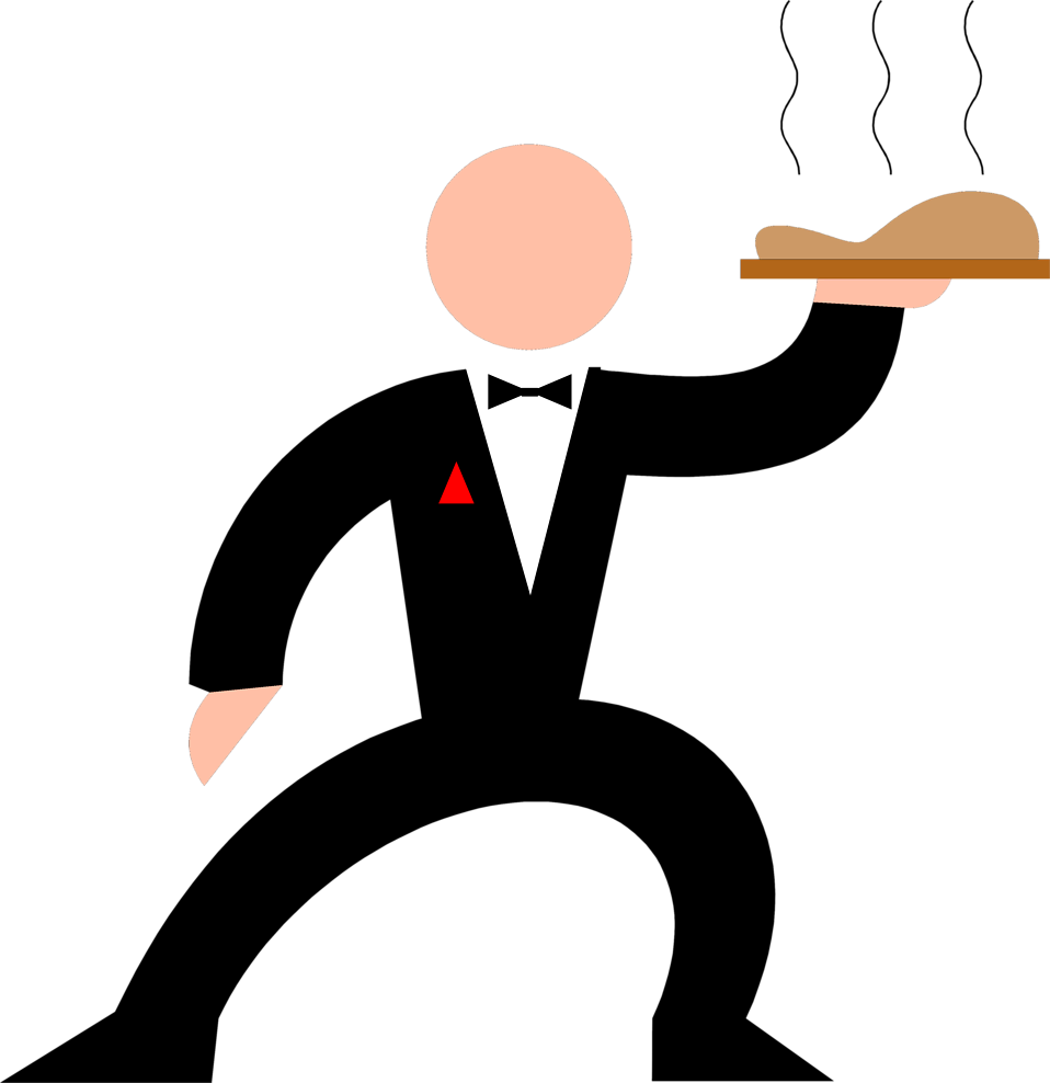 Waiter With Food Tray Clipart   Free Clip Art Images