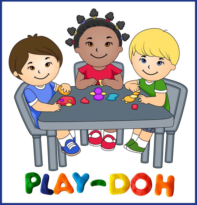 Clip Art Of Kids Playing With Play Doh   Dixie Allan