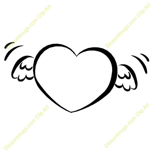Clipart 11856 Heart With Angel Wings   Heart With Angel Wings Mugs T