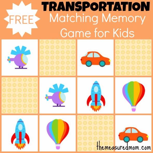 Free Matching Memory Game For Kids  Transportation    The Measured Mom