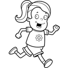 Girl Running  Black And White Line Art  By Cory Thoman   Toon Vectors