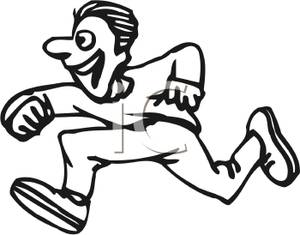 Running Tiger Clipart Black And White A Black And White Silhoutte Man