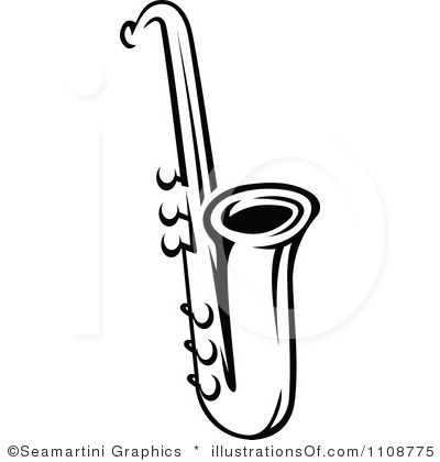 Black And White Saxophone Clipart Saxophone Clipart
