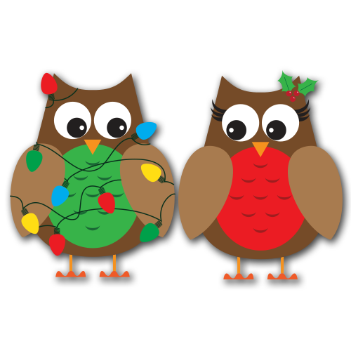 Christmas Owls Clip Art Svg