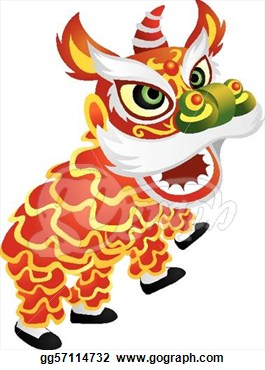 Eps Illustration   Chinese Lion Dance Illustration  Vector Clipart