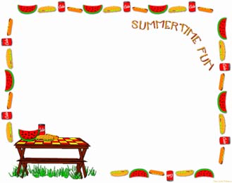 Free Scrapbook Pages 4th 0f July Parade Picnic Clipart Page Frame