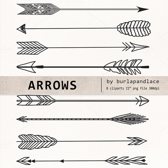 Hand Drawn Clipart Arrows   Illustrations On Creative Market