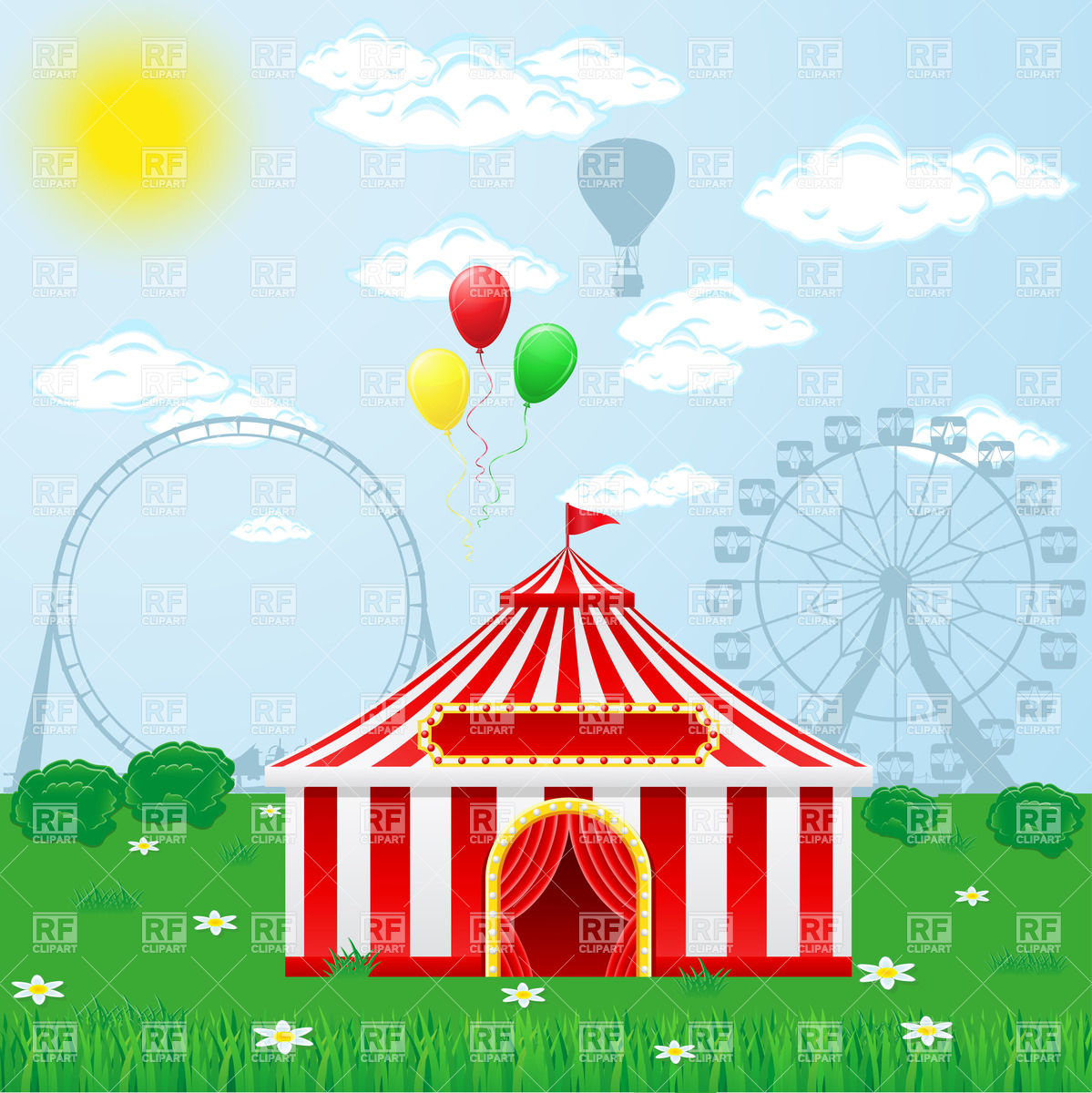 Clipart Catalog   Objects   Outdoor Circus Tent Download Royalty Free
