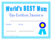 Here S A Sample Of Our World S Best Mum Award Certificate