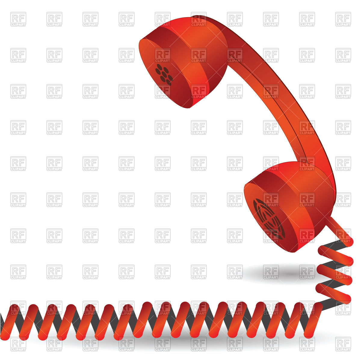 Red Telephone Handset With Spiral Cord Download Royalty Free Vector
