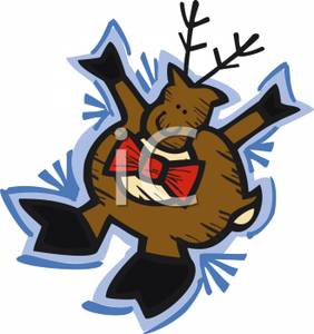 Silly Cartoon Reindeer   Royalty Free Clipart Picture