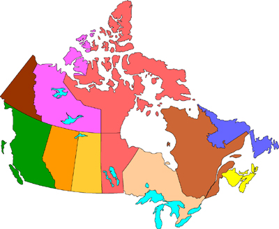Color Editable Map Of Canada With Provinces No Text Map