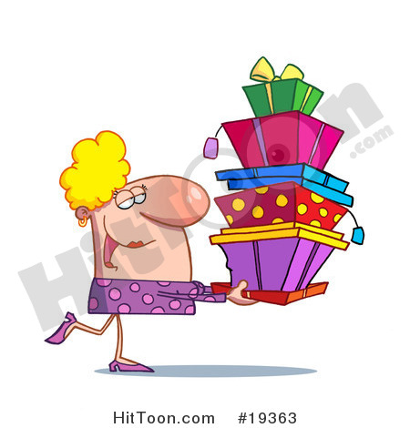     Stack Of Birthday Or Christmas Presents For Her Family And Friends Jpg