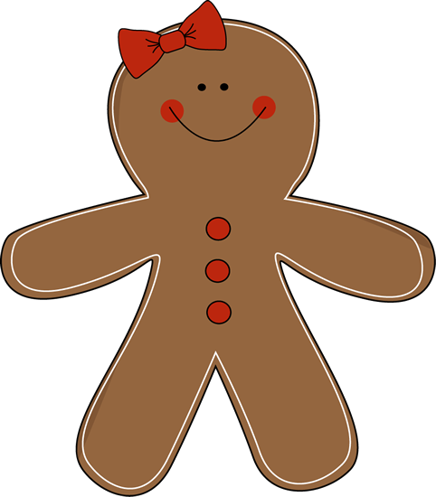 Gingerbread Girl Clip Art   Gingerbread Girl With A Red Bow On Her