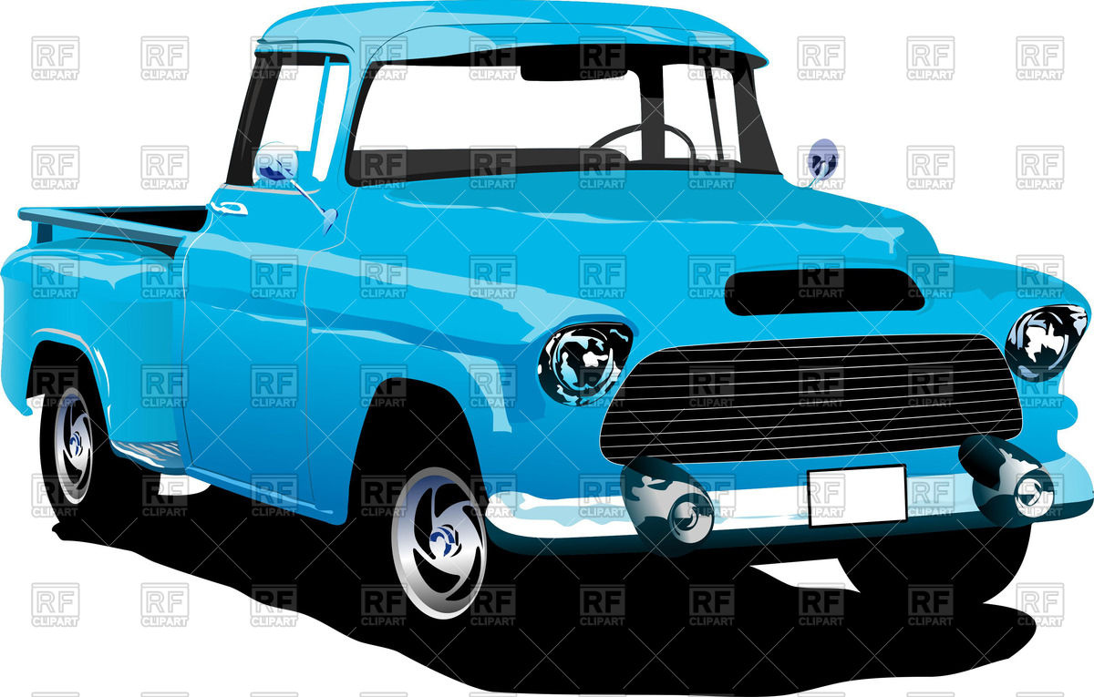 Old American Blue Pick Up Truck 55573 Download Royalty Free Vector