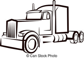Simple Illustration With A Truck Drawing