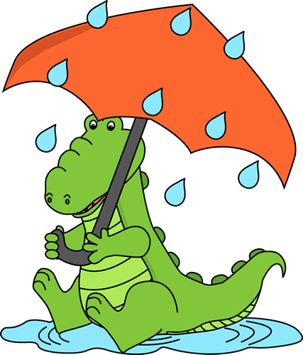 Sitting In The Rain Clip Art   Alligator Sitting In The Rain Image