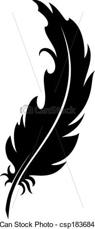 Vector Clipart Of Feather Silhouette   Vector Silhouette Of A Pen On A